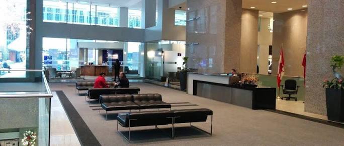 Main lobby of The Exchange Tower — Corpshore Solutions’ Toronto headquarters