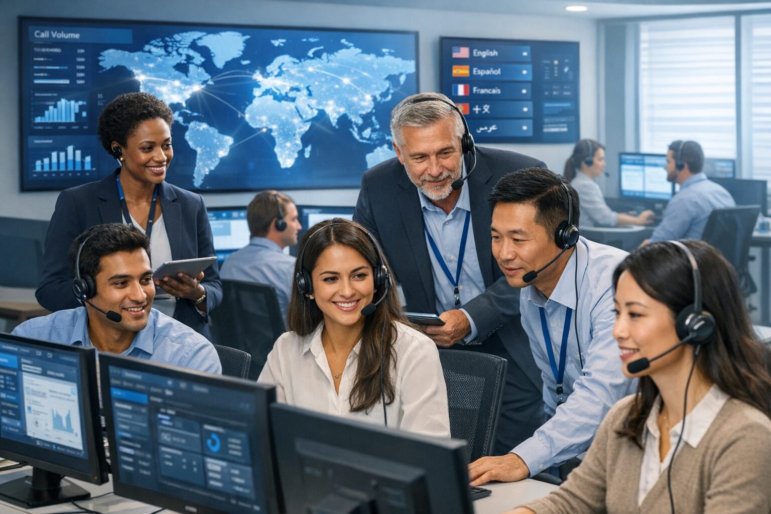 Corpshore outsourced call center agents delivering omnichannel customer support