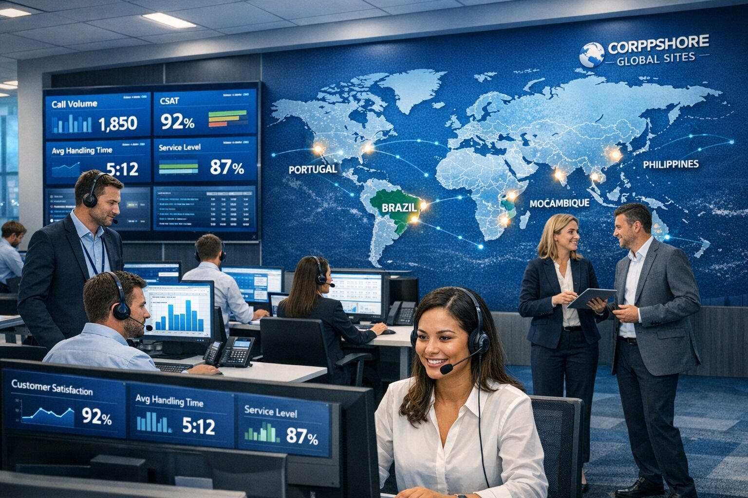 Corpshore managed IT services NOC monitoring infrastructure around the clock